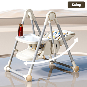 Seggiolone Pappa Pieghevole <span class=keywords><strong>Sedia</strong></span> da Pranzo Altezza Regolabile Seggiolone per Bambini 3 in <span class=keywords><strong>1</strong></span> con Ruote - Product Image 4