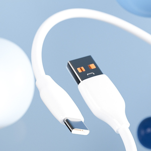 USBA Để Loại C 5V 3A 15W Sạc Và Tốc Độ Cao 2.0 Dữ Liệu Thông Minh Cáp Nhanh Chóng Sạc Cảm Ứng Mềm Mại TPE 1M Đầy Màu Sắc Bầu Trời Màu Xanh Cáp - Product Image 3