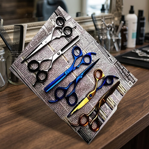 Premium Barber Stainless Steel Right-Handed Hair Scissors Kit 26 Teeth Medium <b>Handle</b> Professional Salon <b>Shears</b> Set for Precision - Product Image 4