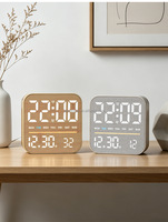 Horloge de table numérique LED multifonctionnelle à grand écran avec calendrier, lumière ambiante et affichage des secondes pour salon