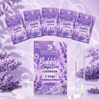 Kit de pédicure spa moussant professionnel de luxe à la lavande, détoxifiant au collagène, 5 étapes, pour distributeurs de fournitures d'onglerie en gros