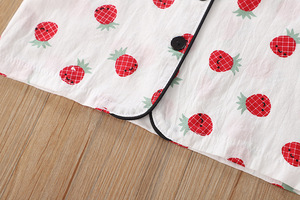 Ropa de Bebé, Conjunto de Dormir para Niñas, Pijamas con Estampado de Fresas de China - Product Image 5