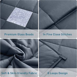 <span class=keywords><strong>Couverture</strong></span> à gravité en coton organique refroidissant la <span class=keywords><strong>couverture</strong></span> pondérée pour adultes thérapie gris grille enfants calmant sensoriel - Product Image 6