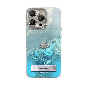 Blue Gradient Stereo <strong>Planet</strong> for Apple 16 Tinfoil Print Phone Case 15 Lens Film Fall Resistant 14 Advanced Sense Phone Case - Product Image 4