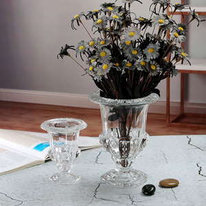 Crystal Glass Flower <strong>Vase</strong> Set Transparent Thick Round Hydroponic Wedding Home Decor <strong>Mini</strong> Retro Clear Glass <strong>Vase</strong> for Flowers - Product Image 6