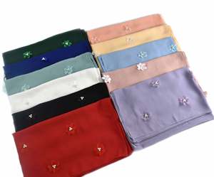 Zifeng OEM Bufandas Mujer De <span class=keywords><strong>Senten</strong></span> Muslim Handmade Flower Pearl Chiffon Schal - Product Image 3