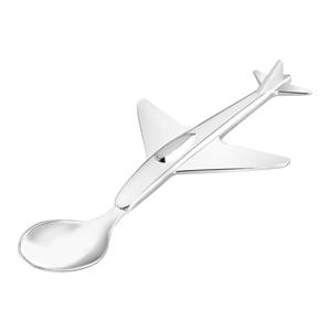 Cuchara para bebé ZILVERSTAD con forma de avión, utensilio de alimentación de acero inoxidable para bebés - Product Image 1