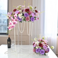 Pilier de table en soie artificielle pour mariage d'hôtel moderne Pièce maîtresse Table principale Fleurs durables écologiques pour banquet KTV de bureau