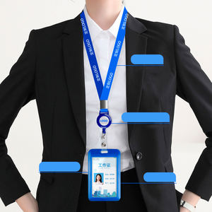 Cordon en nylon DingHong avec porte-carte d'identité, style classique pour événements de bureau, logo personnalisé, sangle en polyester écologique - Product Image 3