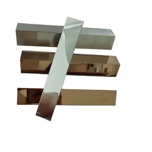 China Factory Golden metal pipe Decorative L Shape Polished Steel Edge Pvc Self Adhesive Plastic Banding Stainless Tile Trim