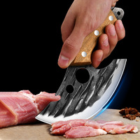 Couteau à désosser la viande Viking de poche pour la cuisine Petit couteau UlU Ensemble de couteaux de boucher russes en acier inoxydable de 5 pouces avec étui en cuir