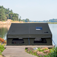 Tente de camping imperméable quatre saisons 3000 mm pour 3-4 personnes, entièrement automatique, gonflable, 3x4 m, toit en coton