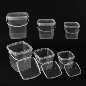 Công Suất Lớn 1000Ml 1500Ml 2000Ml Nhựa Sữa Chua Ly Vuông Tráng Miệng Nước Trái Cây Sữa Uống Xô Ly Với Xử Lý Có Nắp Đậy - Product Image 1