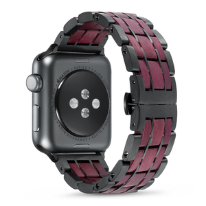 Correa de Madera de Palo de Rosa para Reloj <span class=keywords><strong>Apple</strong></span> Ultra Series 11 10, 9, 8, 7, 6, <span class=keywords><strong>SE</strong></span>, 5, 4 Todas las Series - Product Image 4