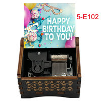En bois joyeux anniversaire liquidation boîte à musique Support personnalisé imprimé texte photo mignon cadeau d'anniversaire pour maman papa famille décoration