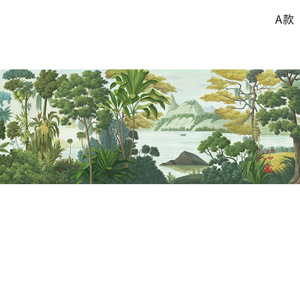 Papel pintado del sudeste asiático de lujo ligero moderno Fondo pared arte restaurante personalidad <span class=keywords><strong>Inn</strong></span> selva <span class=keywords><strong>Tropical</strong></span> Mural papel pintado - Product Image 3