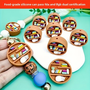 Cross-border Best-selling New Product <b>Silicone</b> Creative Beaded Round Shape Bookshelf Dongguan Factory Wholesale Loose <b>Beads</b> - Product Image 1