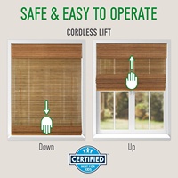 Persianas Romanas de Bambú Premium, Elegantes y Duraderas, Tratamientos de Ventanas que Filtran la Luz, Decoración del Hogar, Cortina de Bambú