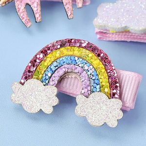 กิ๊บติดผมรูปเมฆน่ารัก 3 ชิ้น สีรุ้ง ประกายวิ้ง สำหรับเด็กผู้หญิง - Product Image 4