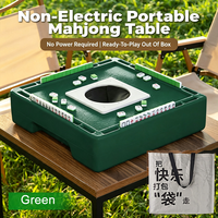 Table de Mahjong portable sans alimentation, avec mélangeur manuel, jeu de Mahjong chinois 144 pièces pour pique-nique, camping et divertissement