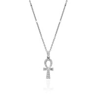 Milskye moderne personnalisé bijoux de mode pour les femmes 925 argent 14k plaqué or diamant éternel ankh croix collier