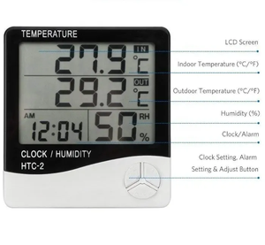 Pengukur kelembapan suhu, <span class=keywords><strong>Monitor</strong></span> alat ukur Digital dalam ruangan luar ruangan Model laris - Product Image 2