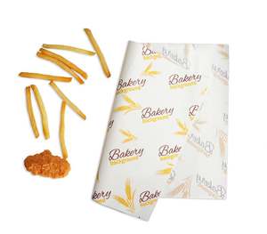 Papier d'emballage alimentaire enduit et résistant à la graisse pour sandwichs et hamburgers, avec logo personnalisé, pour l'emballage de pain, biscuits et hamburgers (vente en gros) - Product Image 1