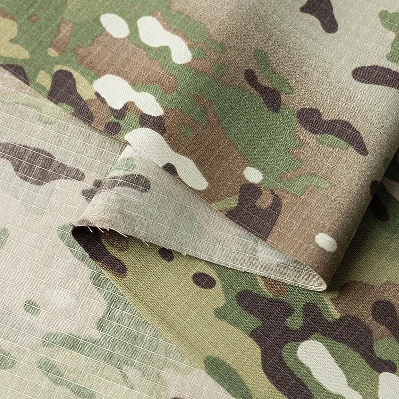 Preço de fábrica de fábrica de material de algodão de nylon Ripstop tecido camuflado à prova d'água para mochilas de bolsas uniformes