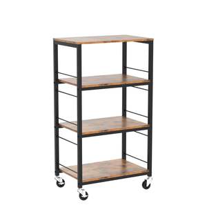 Chariot de cuisine à <span class=keywords><strong>roulettes</strong></span> Chariot de service industriel Table à micro-ondes Chariot de service Stand 4 Tier Wheels Rolling Bar Cart - Product Image 4