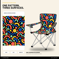 Chaise portable d'extérieur robuste avec accoudoirs, porte-gobelet et motif logo personnalisé pour les fêtes de fin de semaine – Vente en gros