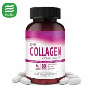 Tabletas de Suplemento de Colágeno de Marca Privada, Certificación ISO HALAL, Vitamina C, Ácido Hialurónico para Cabello, Piel <span class=keywords><strong>y</strong></span> Uñas, Suplemento de Colágeno - Product Image 1