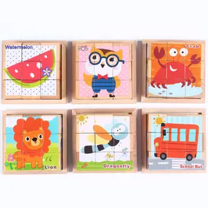 Toddler 3d Wooden Cube Puzzle 6 Puzzles In 1 Educational Wooden Cube Puzzle Toys For Kids