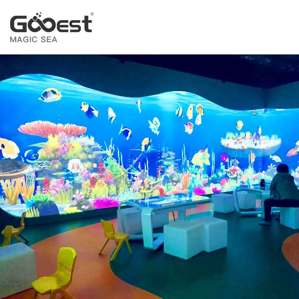 Gooest magico interattivo schizzo acquario sistema di proiezione a parete per i bambini parco giochi.