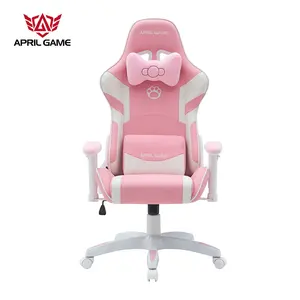 अंजी Guyou गुलाबी सफेद धनुष-गाँठ तकिया प्यारा महिला नरम armrest के साथ गेमिंग कुर्सी कवर