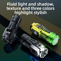 YX-D2-01 Senter Monster Tiga Mata Ultra-Terang Mini Strobe Magnet Kuat Dapat Diisi Ulang 5W Lampu Darurat Bentuk Pena