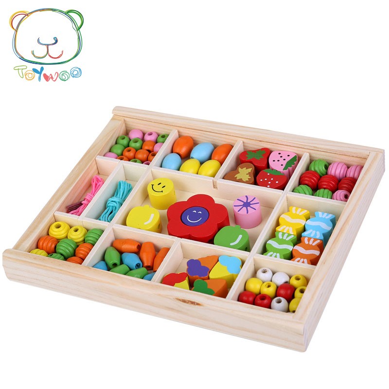 Деревянная игрушка для детей, мультяшная лягушка, набор бусин «сделай сам», деревянные игрушки для резьбы, Детские бусины для резьбы, игрушечные бусины