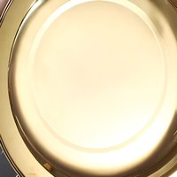 Plateau de service rond en acier inoxydable poli de luxe avec couvercle, plateau dôme pour buffet, pour utilisation en hôtel, restaurant, restauration