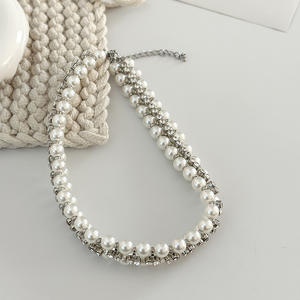 Collar de perlas, joyería para mujer, Gargantilla, fiesta, banquete, vestido, accesorio, collar elegante para mujer, cadena corta de clavícula - Product Image 3