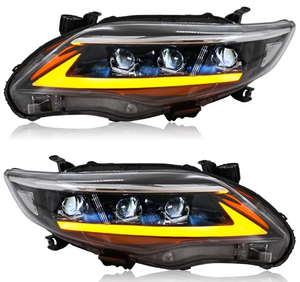 ไฟหน้า LED สีดำสำหรับ Toyota Corolla 2011-13 พร้อมเลนส์โปรเจคเตอร์แบบใส ชุดเปลี่ยนคู่ - Product Image 5