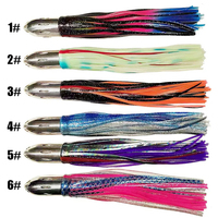 Big 526g Leurres de pêche en haute mer Tête de jet en métal Jupes de calmar Leurre de pêche à la traîne en eau salée pour thon Marlin Wahoo