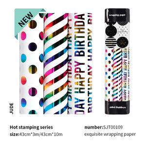 <b>Wrapping</b> <b>Paper</b> 43*300cm Factory Manufacturer Custom 80g <b>Paper</b> <b>Birthday</b> Valentine's Day Cartoon Glossy <b>Paper</b> Gift <b>Wrapping</b> - Product Image 2