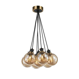 Lámpara de Araña Contemporánea de Múltiples Esferas con Detalles de Vidrio Esmerilado y Latón que Realzan los Espacios Interiores Modernos - Product Image 6