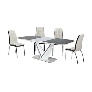 Top Quality Nordic indoor home furniture restaurant MDF extendable dining table set