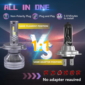 Faros LED <span class=keywords><strong>CAROLYN</strong></span> de 75W, H1 H4 H7 H11 9005 9006, Aluminio, 12V, Impermeables, Control por Aplicación, Cambio de Color, Bombilla LED para Auto Nueva - Product Image 5