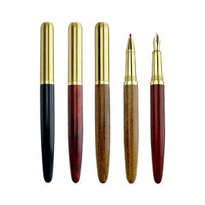 도매 레트로 스포츠 스타일 1.0mm 0.7mm 젤 볼펜 레트로 나무 사인펜 대나무 바디 구리 황동 볼펜 - Product Image 3