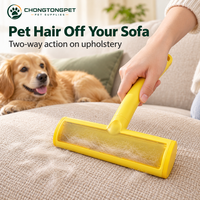 Rouleau réutilisable pour enlever les poils d'animaux avec système d'auto-nettoyage et tête de brosse de 17 cm pour canapés, vêtements et literie