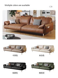 Sofás de salón de estilo industrial para sala de estar, sofá minimalista de <span class=keywords><strong>esquina</strong></span> de cuero, sofá de 2 plazas, sofá de tela Vintage de Italia - Product Image 5