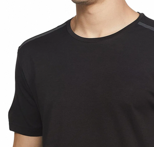 <b>Men's</b> Black Short Sleeve T-<b>Shirt</b> Polyester/Cotton 180g Oversized Knitted Eco-Friendly O-Neck Blank Breathable Casual Tee - Product Image 4