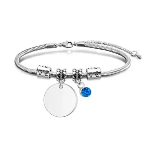 Ywganggu personnaliser Bracelet vierge ajouter des bijoux faisant des bijoux en acier inoxydable blanc Bracelet coeur pour les femmes cadeau