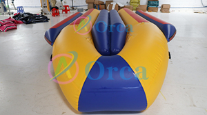 Bateau banane gonflable double <span class=keywords><strong>tube</strong></span> de qualité supérieure, personnalisé en usine, pour 12 personnes (10-12-14 sièges), jeu aquatique gonflable à tirer - Product Image 6